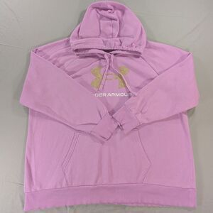 Under Armour Hoodie Womens 2X Loose Light Purple Pullover Hooded Long Sleeve
